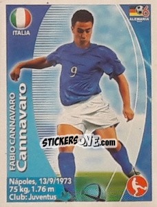 Sticker Fabio Cannavaro - Mundial Alemania 2006. Ediciòn Extraordinaria - Navarrete