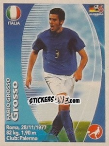 Sticker Fabio Grosso - Mundial Alemania 2006. Ediciòn Extraordinaria - Navarrete