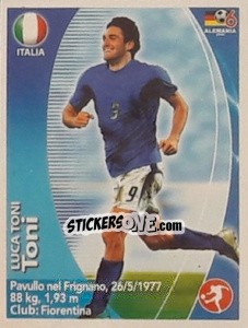 Sticker Luca Toni - Mundial Alemania 2006. Ediciòn Extraordinaria - Navarrete