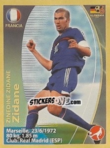 Sticker Zinedine Zidane - Mundial Alemania 2006. Ediciòn Extraordinaria n. 399 - Navarrete
