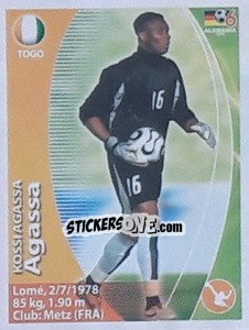 Cromo Kossi Agassa - Mundial Alemania 2006. Ediciòn Extraordinaria - Navarrete