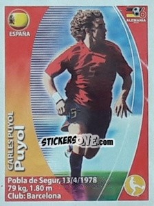 Sticker Carles Puyol - Mundial Alemania 2006. Ediciòn Extraordinaria - Navarrete