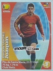 Sticker Joaquín Sánchez - Mundial Alemania 2006. Ediciòn Extraordinaria - Navarrete