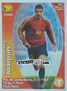 Cromo Joaquín Sánchez - Mundial Alemania 2006. Ediciòn Extraordinaria - Navarrete