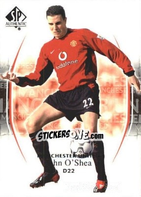 Sticker John O'Shea - Manchester United SP Authentic 2004 n. 82 - Upper Deck