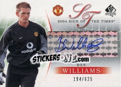Sticker Ben Williams - Manchester United SP Authentic 2004 n. A-BW - Upper Deck
