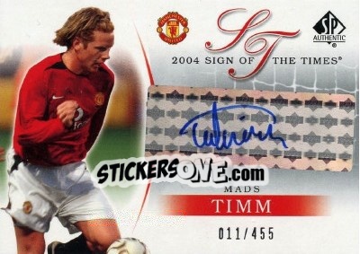 Sticker Mads Timm - Manchester United SP Authentic 2004 n. A-MT - Upper Deck