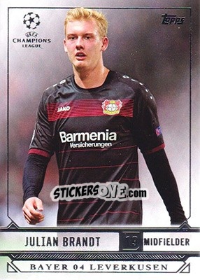 Sticker Julian Brandt - UEFA Champions League Showcase 2016-2017 n. 16 - Topps