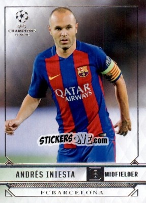 Sticker Andres Iniesta - UEFA Champions League Showcase 2016-2017 n. 54 - Topps
