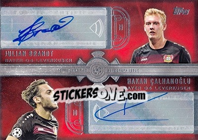 Sticker Hakan Calhanoglu /  Julian Brandtau - UEFA Champions League Showcase 2016-2017 n. CPA-CB - Topps