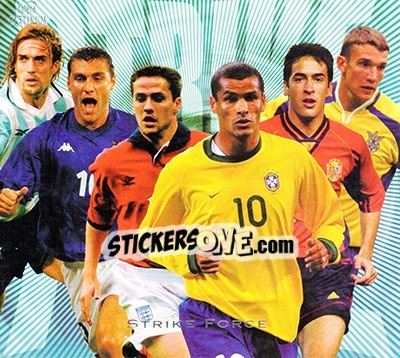 Sticker Gabriel Batistuta / Christian Vieri / Michael Owen / Rivaldo / Raul González / Andriy Shevchenko - World Stars 2002 n. SF - Futera