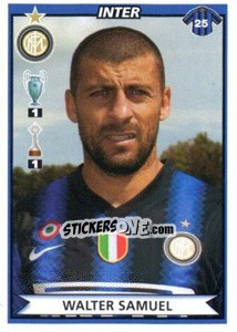 Sticker Walter Samuel - Calciatori 2010-2011 n. 225 - Panini