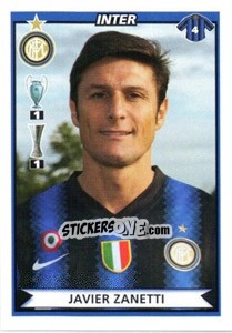Sticker Javier Zanetti - Calciatori 2010-2011 n. 230 - Panini