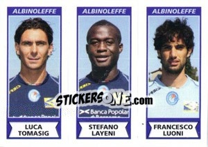 Sticker Luca Tomasig / Stefano Layeni / Francesco Luoni - Calciatori 2010-2011 n. 483 - Panini
