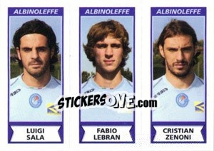 Sticker Luigi Sala / Fabio Lebran / Cristian Zenoni - Calciatori 2010-2011 n. 485 - Panini