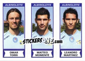 Sticker Omar Torri / Matteo Momente / Leandro Martinez - Calciatori 2010-2011 n. 488 - Panini