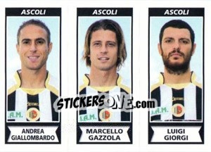 Sticker Andrea Giallombardo / Marcello Gazzola / Luigi Giorgi - Calciatori 2010-2011 n. 492 - Panini
