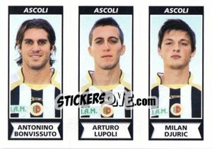 Sticker Antonino Bonvissuto / Arturo Lupoli / Milan Djuric - Calciatori 2010-2011 n. 495 - Panini