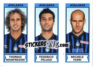 Sticker Thomas Manfredini / Federico Peluso / Michele Ferri - Calciatori 2010-2011 n. 499 - Panini