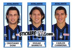 Sticker Cristiano Doni / Edgar Barreto / Carlos Carmona - Calciatori 2010-2011 n. 501 - Panini