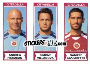Sticker Andrea Pierobon / Simone Villanova / Daniele Gasparetto - Calciatori 2010-2011 n. 505 - Panini