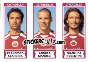 Sticker Francesco Scardina / Andrea Manucci / Gianluca Nocentini - Calciatori 2010-2011 n. 506 - Panini