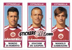 Sticker Nunzio Di Roberto / Joachim De Gasperi / Manolo Gabbiadini - Calciatori 2010-2011 n. 509 - Panini