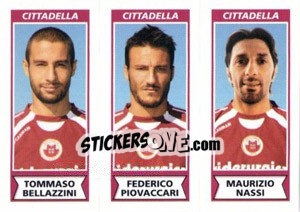Sticker Tommaso Bellazzini / Federico Piovaccari / Maurizio Nassi - Calciatori 2010-2011 n. 510 - Panini