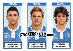 Sticker Roberto Soriano / Christian Cesaretti / Diego Fabbrini - Calciatori 2010-2011 n. 524 - Panini