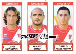 Sticker Luigi Consonni / Renato Bondi / Danilo Alessandro - Calciatori 2010-2011 n. 539 - Panini