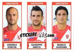 Sticker Andrea Soncin / Giuseppe Greco / Marco Guidone - Calciatori 2010-2011 n. 540 - Panini