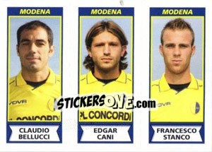 Sticker Claudio Bellucci / Edgar Cani / Francesco Stanco - Calciatori 2010-2011 n. 555 - Panini