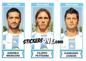 Sticker Andrea Mengoni / Filippo Petterini / Damiano Zanon - Calciatori 2010-2011 n. 574 - Panini