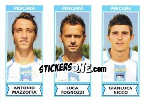 Sticker Antonio Mazzotta / Luca Tognozzi / Gianluca Nicco - Calciatori 2010-2011 n. 575 - Panini