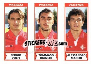 Sticker Sergio Volpi / Tommaso Bianchi / Alessandro Marchi - Calciatori 2010-2011 n. 583 - Panini