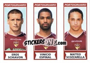 Sticker Eros Schiavon / Vinicio Espinal / Matteo Scozzarella - Calciatori 2010-2011 n. 591 - Panini