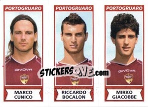 Sticker Marco Cunico / Riccardo Bocalon / Mirko Giacobbe - Calciatori 2010-2011 n. 592 - Panini