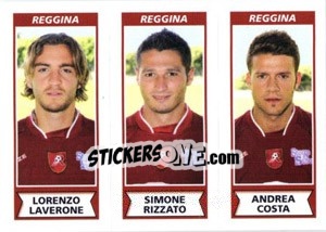 Sticker Lorenzo Laverone / Simone Rizzato / Andrea Costa - Calciatori 2010-2011 n. 597 - Panini