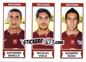 Sticker Antonino Barilla / Nicolas Viola / Giuseppe Rizzo - Calciatori 2010-2011 n. 598 - Panini