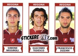 Sticker Simone Missiroli / Giacomo Tedesco / Francesco Zizzari - Calciatori 2010-2011 n. 599 - Panini