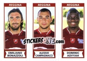 Sticker Emiliano Bonazzoli / Alessio Campagnacci / Dominic Adiyiah - Calciatori 2010-2011 n. 600 - Panini