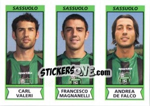 Sticker Carl Valeri / Francesco Magnanelli / Andrea De Falco - Calciatori 2010-2011 n. 606 - Panini
