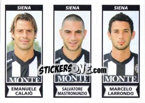 Sticker Emanuele Calaio / Salvatore Mastronunzio / Marcelo Larrondo - Calciatori 2010-2011 - Panini