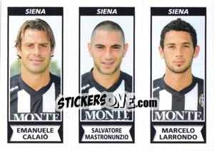 Figurina Emanuele Calaio / Salvatore Mastronunzio / Marcelo Larrondo - Calciatori 2010-2011 - Panini