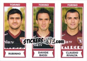 Sticker Rubinho / Davide Bassi / Claudio Rivalta - Calciatori 2010-2011 n. 618 - Panini