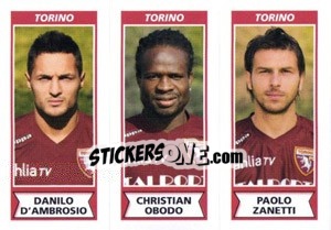 Figurina Danilo D'Ambrosio / Christian Obodo / Paolo Zanetti - Calciatori 2010-2011 - Panini