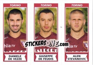 Sticker Daniele De Vezze / Giuseppe De Feudis / Alen Stevanovic - Calciatori 2010-2011 n. 621 - Panini