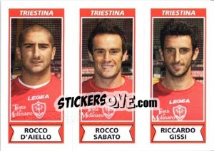 Sticker Rocco D'Aiello / Rocco Sabato / Riccardo Gissi - Calciatori 2010-2011 n. 627 - Panini