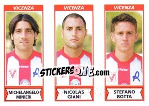 Sticker Michelangelo Minieri / Nicolas Giani / Stefano Botta - Calciatori 2010-2011 n. 642 - Panini
