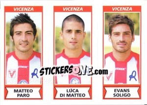 Sticker Matteo Paro / Luca Di Matteo / Evans Soligo - Calciatori 2010-2011 - Panini
